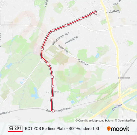 291 Bus Line Map