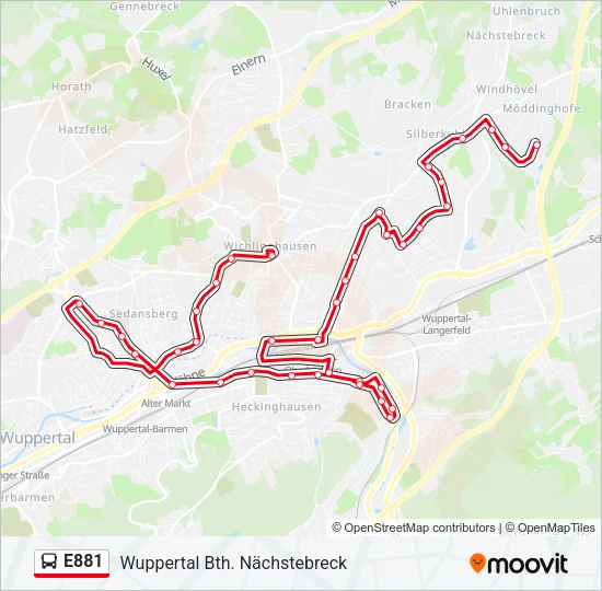 E881 Bus Line Map