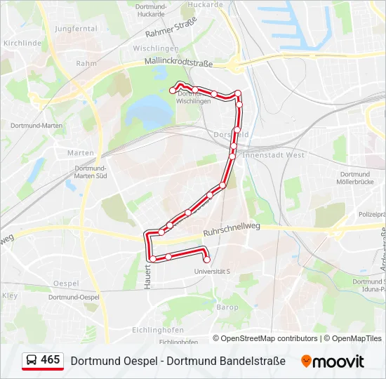 465 Bus Line Map