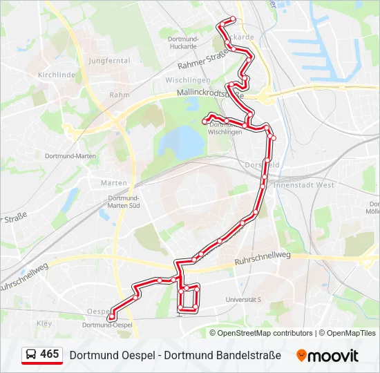 465 Bus Line Map