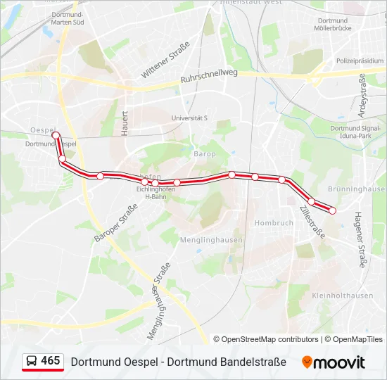 465 Bus Line Map