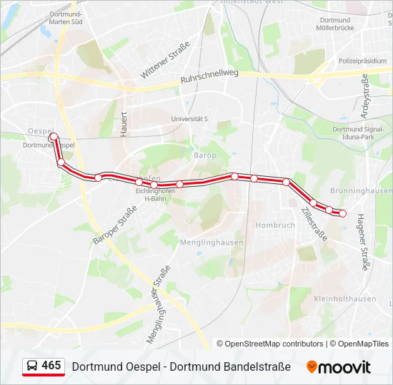 465 Bus Line Map