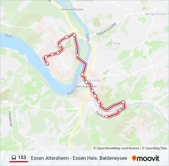 153 Bus Line Map
