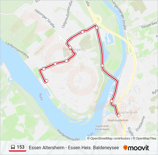 153 Bus Line Map
