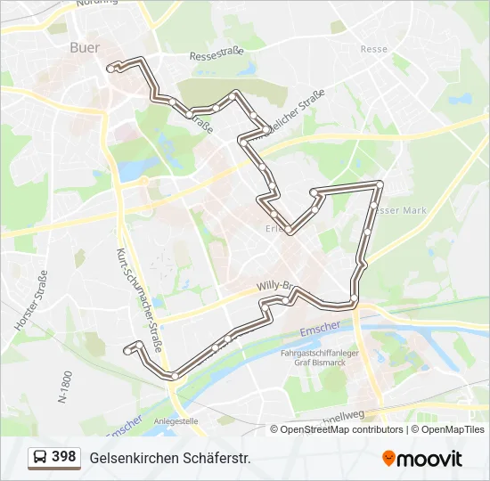 398 Bus Line Map