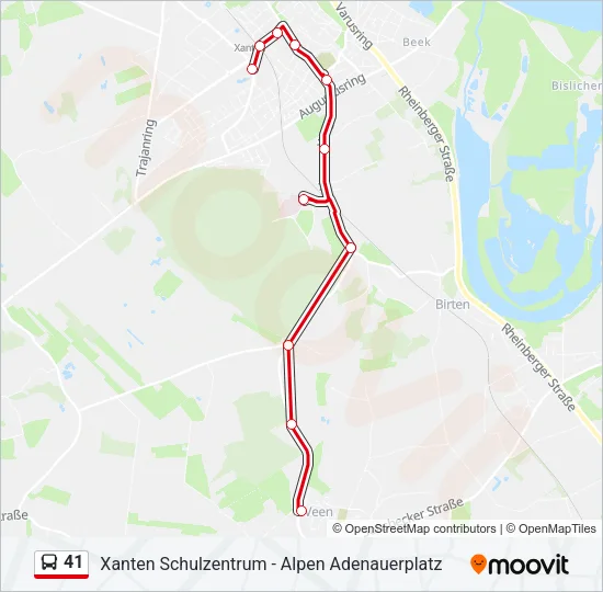 41 Bus Line Map