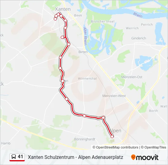 41 Bus Line Map