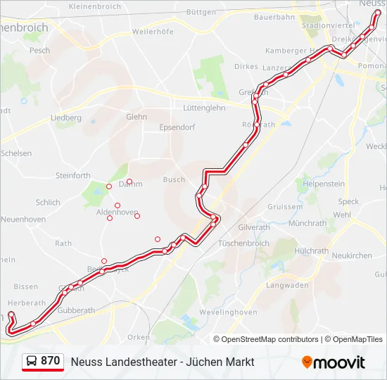870 Bus Line Map