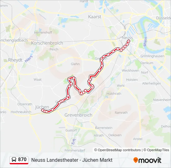 870 Bus Line Map