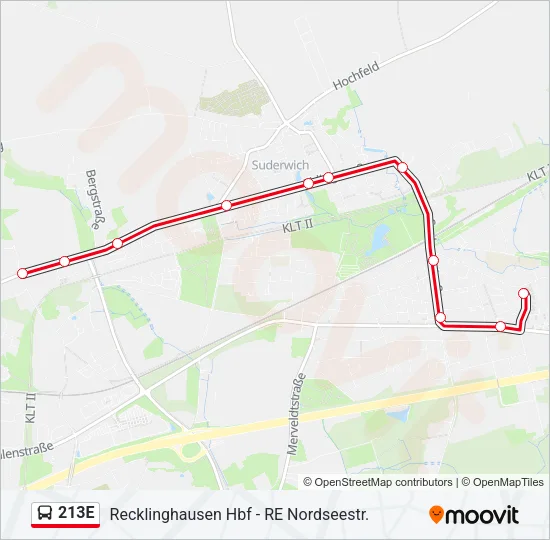 213E Bus Line Map