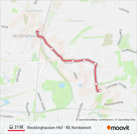 213E Bus Line Map