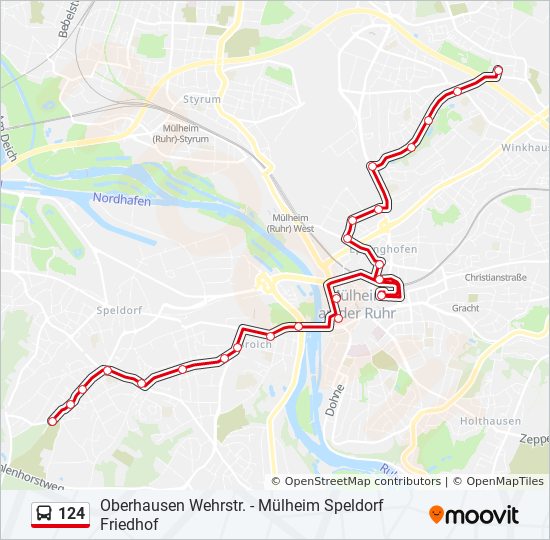 Bus 124 Route Map 124 Route: Schedules, Stops & Maps - Mülheim Heidkamp (Updated)