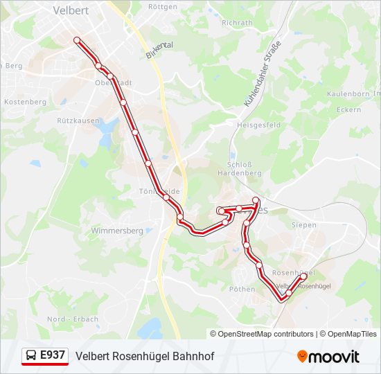 E937 bus Line Map