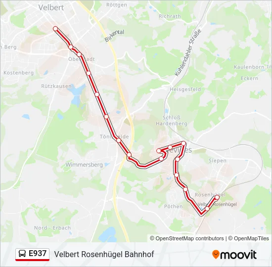 E937 Bus Line Map