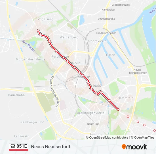 851E Bus Line Map