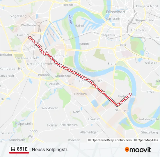 851E Bus Line Map