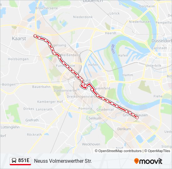 Buslinie 851E Karte