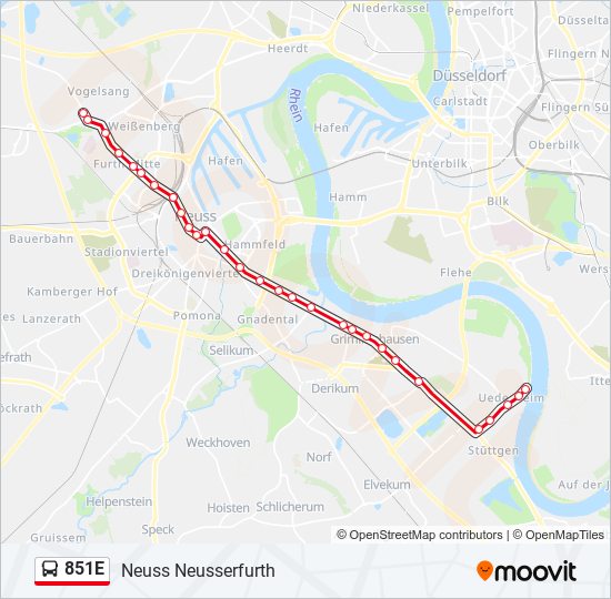 Buslinie 851E Karte