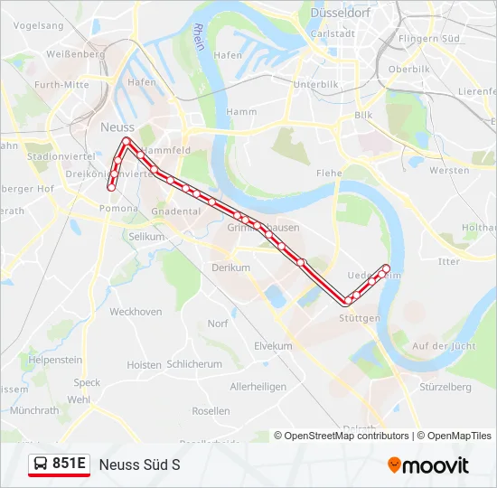 851E Bus Line Map