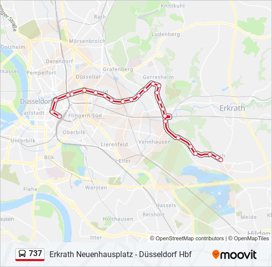 737 bus Line Map