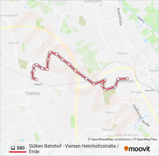 080 Bus Line Map
