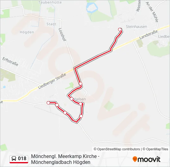 Автобус 018: карта маршрута