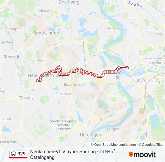 929 Bus Line Map