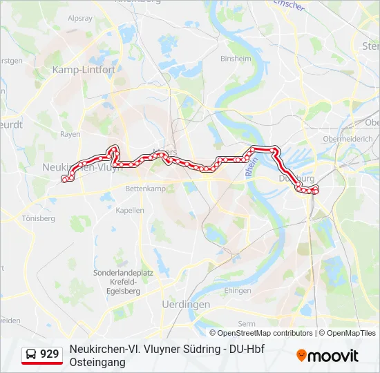 929 Bus Line Map