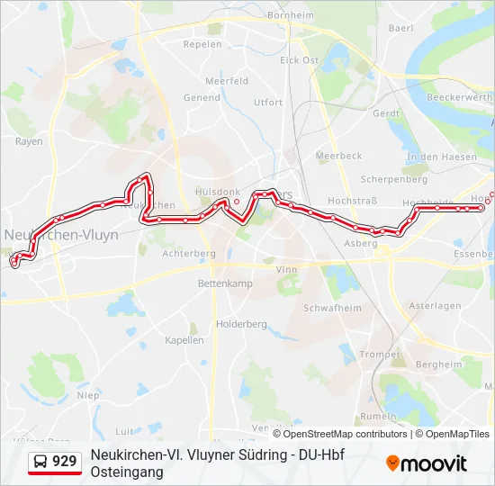 929 Bus Line Map