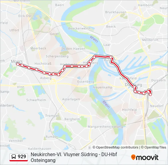 929 Bus Line Map