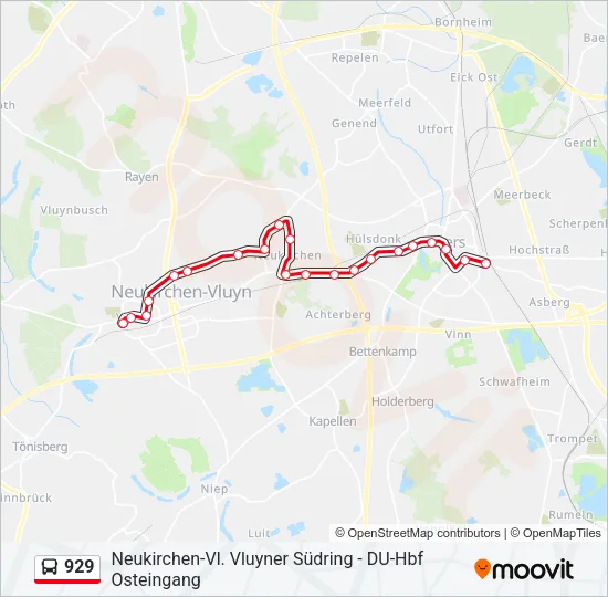 929 Bus Line Map