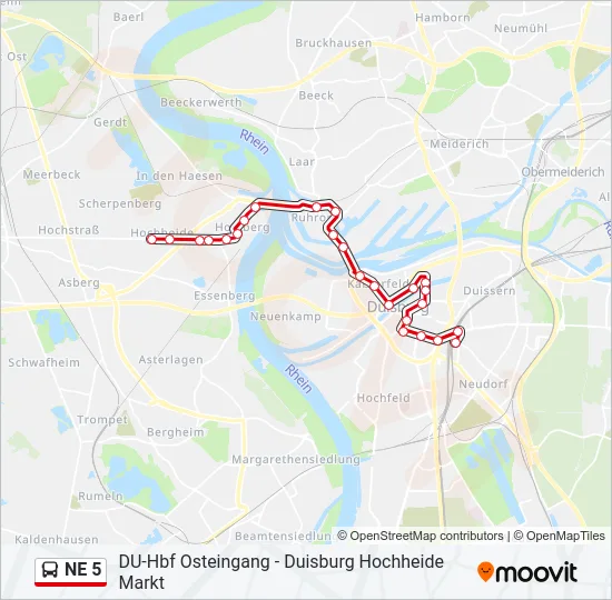 NE 5 Bus Line Map