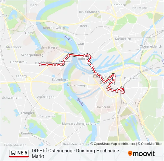 NE 5 Bus Line Map