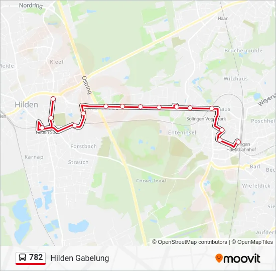 Автобус 782: карта маршрута