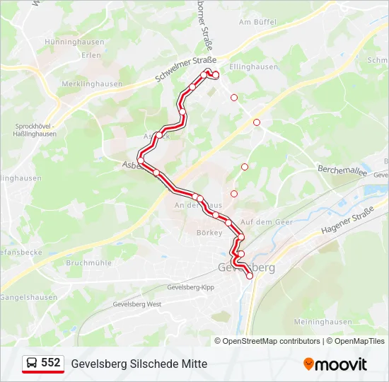552 Bus Line Map