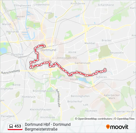 453 Bus Line Map