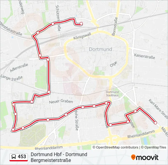 453 Bus Line Map