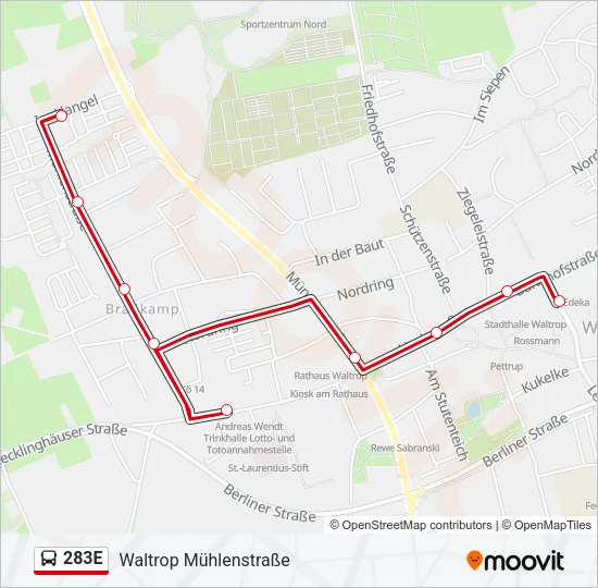 283E Bus Line Map