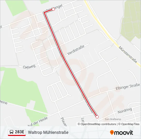 283E Bus Line Map