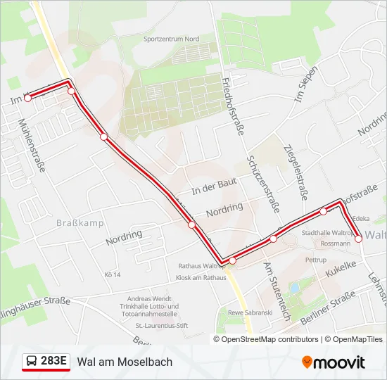 283E Bus Line Map