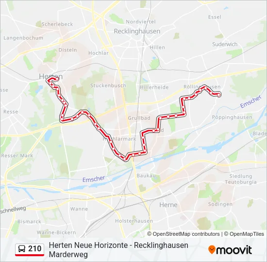 210 Bus Line Map