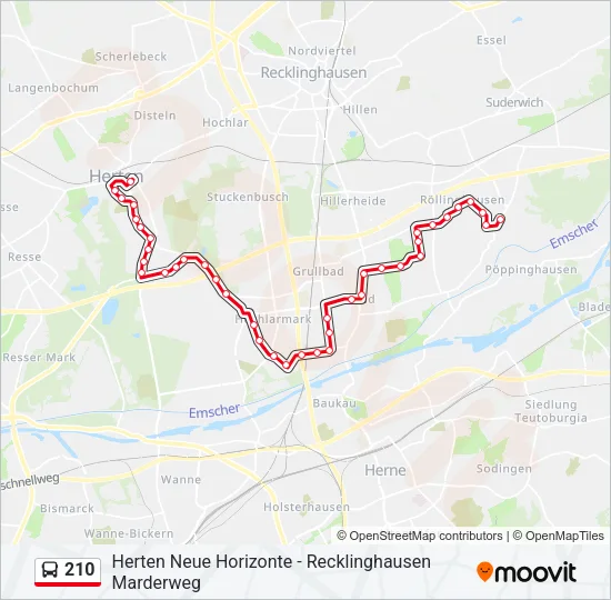210 Bus Line Map