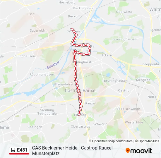 E481 Bus Line Map