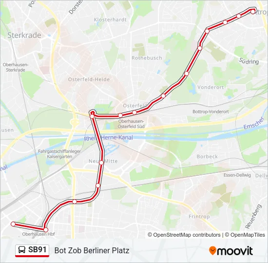 SB91 Bus Line Map