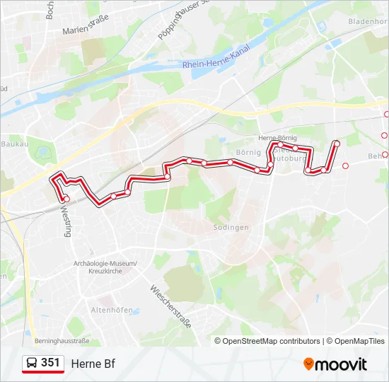 351 Bus Line Map