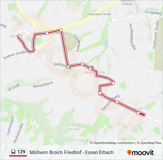 129 Bus Line Map