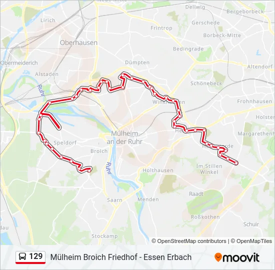 129 Bus Line Map