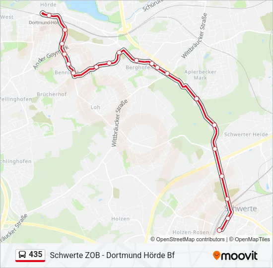 435 Bus Line Map