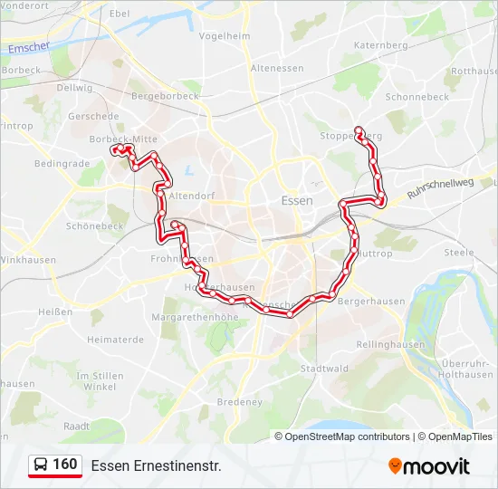 160 Bus Line Map