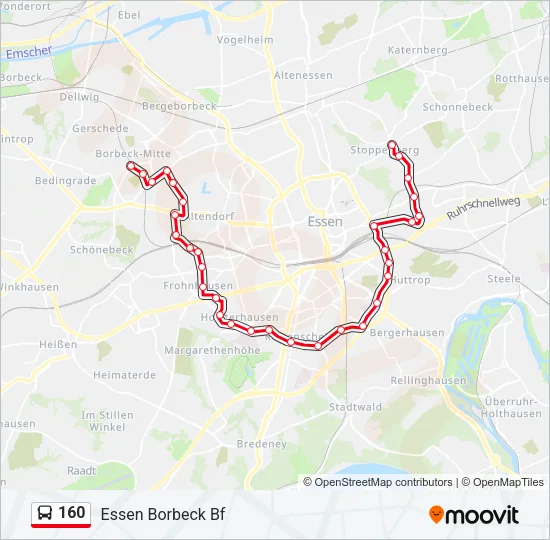 160 Bus Line Map